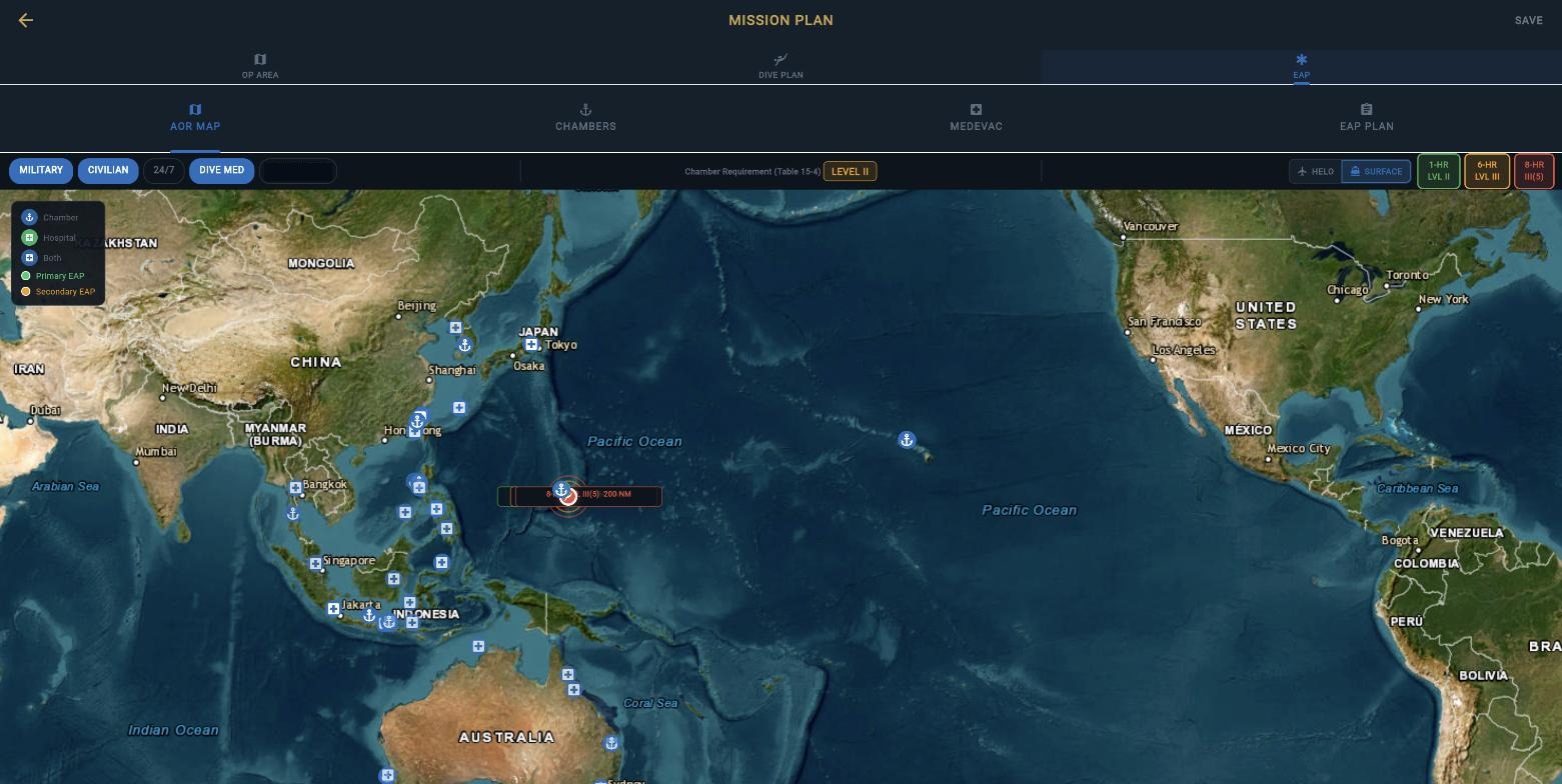 Evacuation planning map of the Pacific
