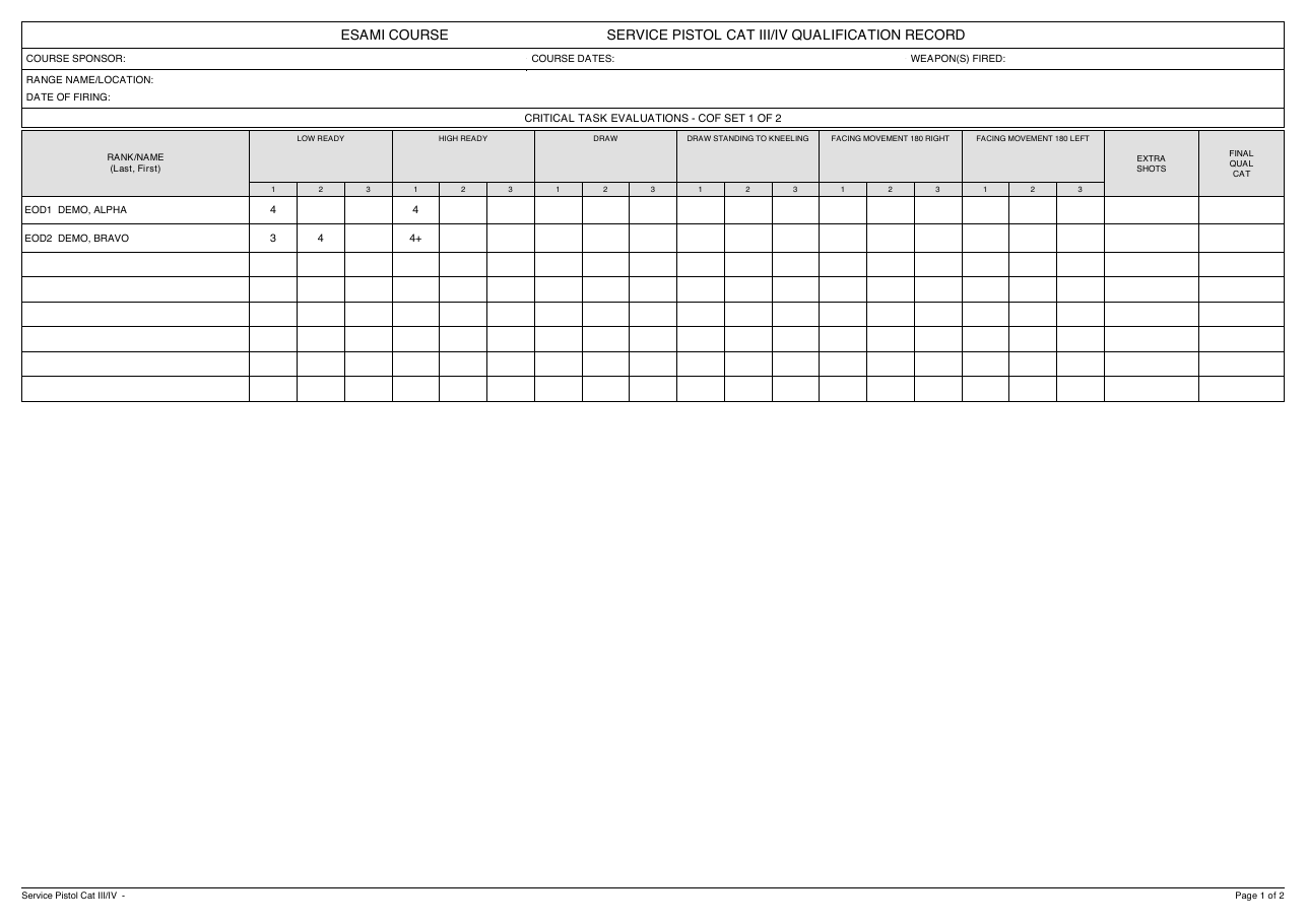 Generated qualification record PDF
